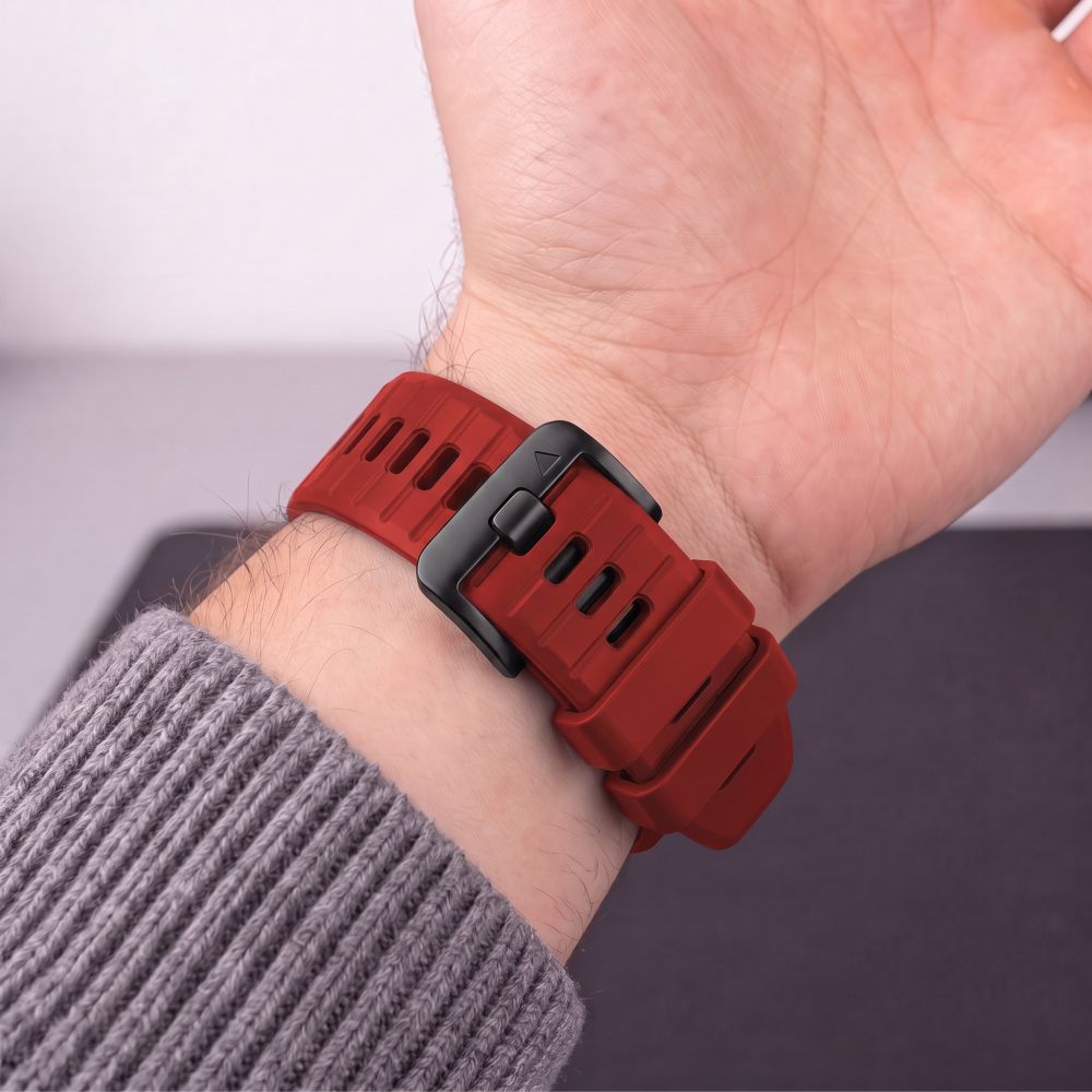 Pasek Tech-Protect Silicone na Garmin Fenix 5 / 6 / 6 Pro / 7 / 8 / 8 Pro / E / 9 / 9 Pro (47 mm) - czerwony_6