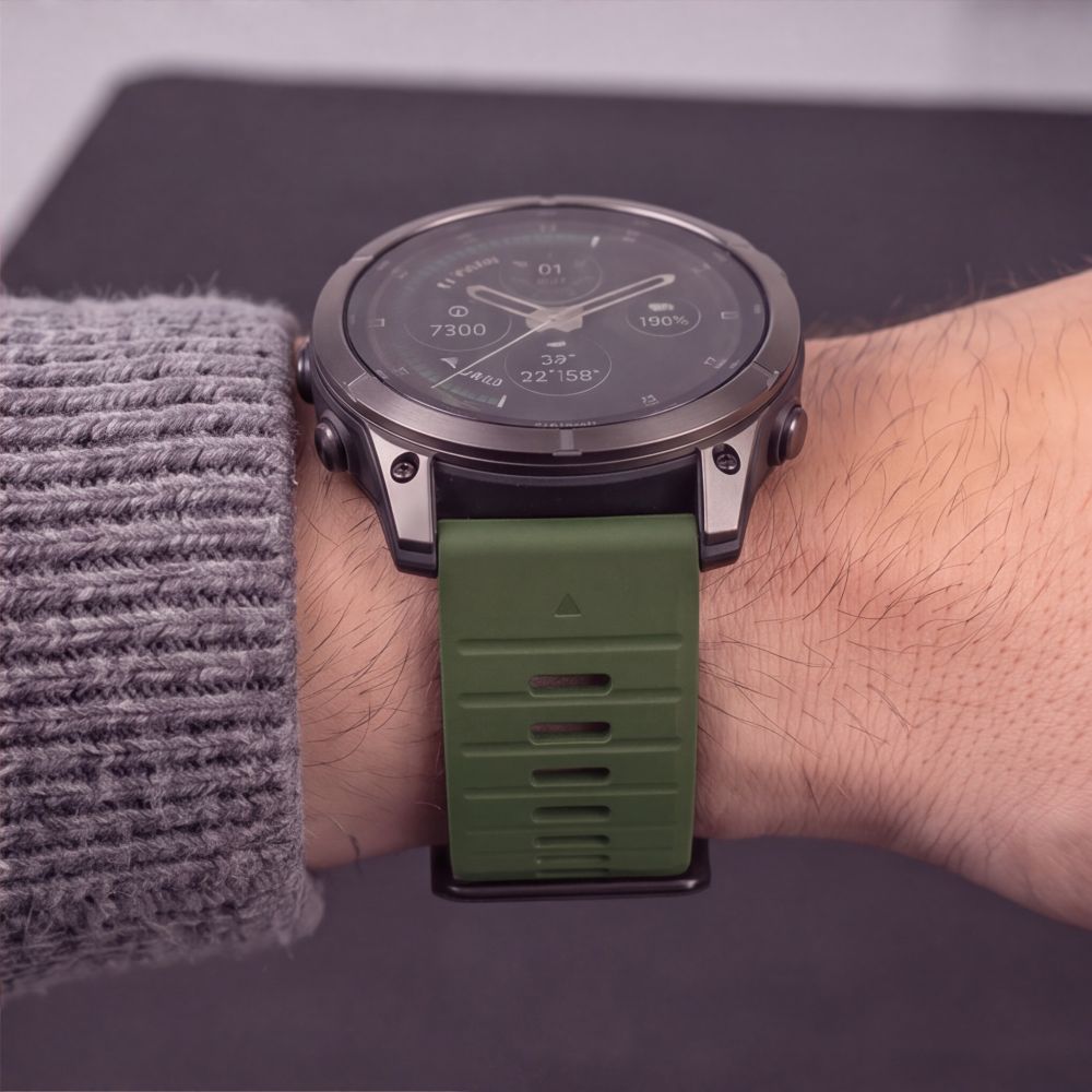 Pasek Tech-Protect Silicone na Garmin Fenix 5 / 6 / 6 Pro / 7 / 8 / 8 Pro / E / 9 / 9 Pro (47 mm) - zielony_4