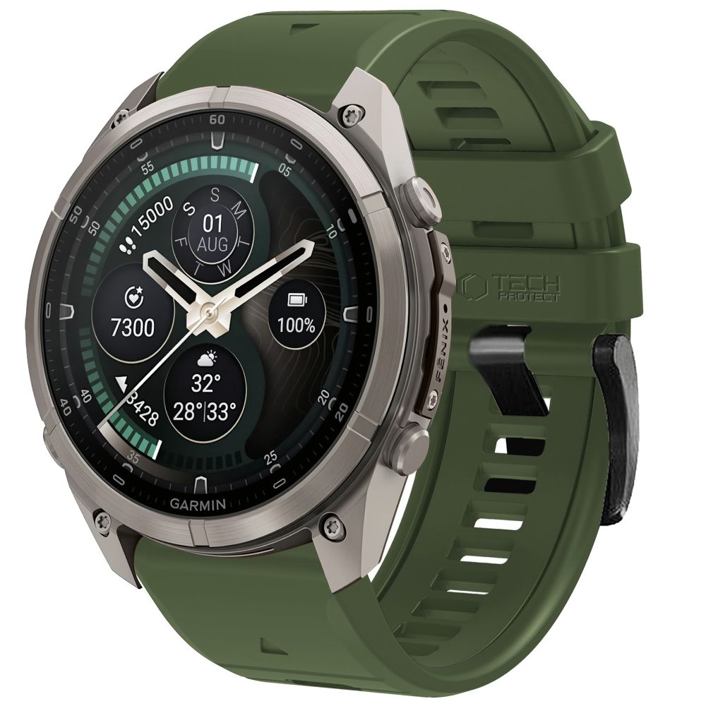 Pasek Tech-Protect Silicone na Garmin Fenix 5 / 6 / 6 Pro / 7 / 8 / 8 Pro / E / 9 / 9 Pro (51 mm) - zielony_0