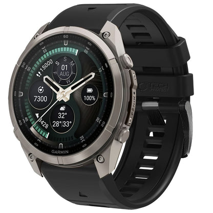 Pasek Tech-Protect Silicone na Garmin Fenix 5 / 6 / 6 Pro / 7 / 8 / 8 Pro / E / 9 / 9 Pro (51 mm) - czarny_0