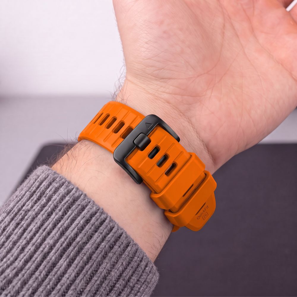 Pasek Tech-Protect Silicone na Garmin Fenix 5 / 6 / 6 Pro / 7 / 8 / 8 Pro / E / 9 / 9 Pro (51 mm) - pomarańczowy_6