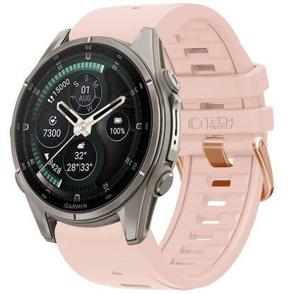 Pasek Tech-Protect Silicone na Garmin Fenix 5S / 5S Plus / 6S / 6S Pro / 7S / 8 / 9 / 9 Pro (43 mm) - różowy_0