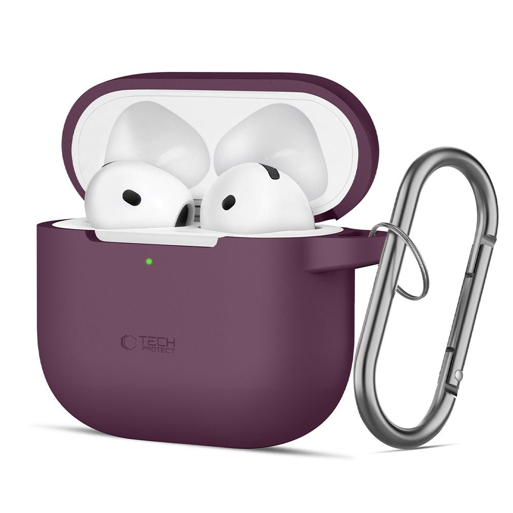 Etui Tech-Protect Silicone Hook na Apple AirPods 4 / 5 - burgundowe_0