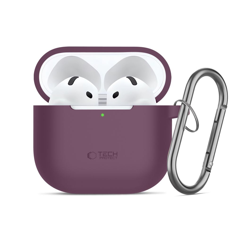 Etui Tech-Protect Silicone Hook na Apple AirPods 4 / 5 - burgundowe_2