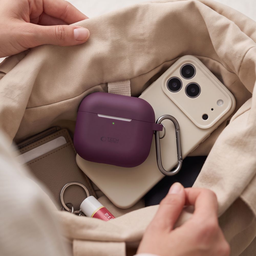Etui Tech-Protect Silicone Hook na Apple AirPods 4 / 5 - burgundowe_6