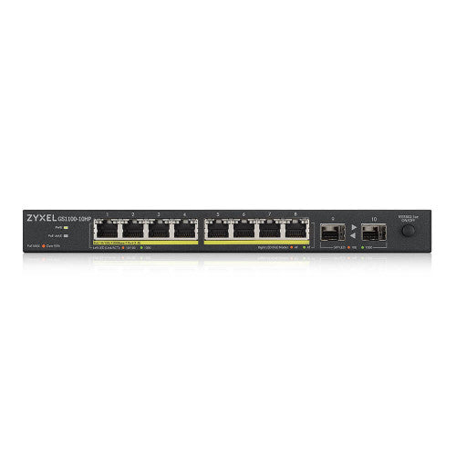 Zyxel GS1100-10HP v2 No administrado Gigabit Ethernet (10/100/1000) Energía sobre Ethernet (PoE) Negro_3