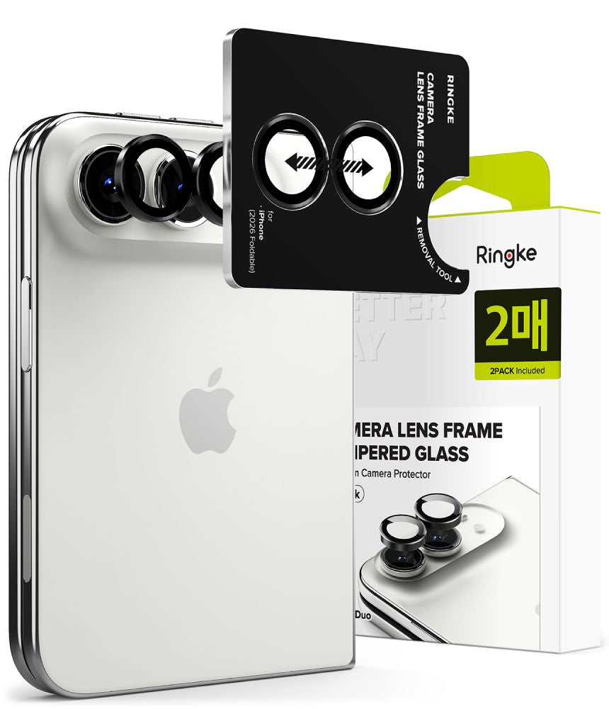 Szkło hartowane na aparat Ringke Camera Frame Protector 2-Pack na iPhone Duo - czarne_0