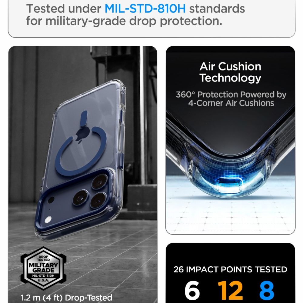 Hard Case Spigen Ultra Hybrid Optik S com MagSafe / Transparente Azul Profundo / ACS11922_9
