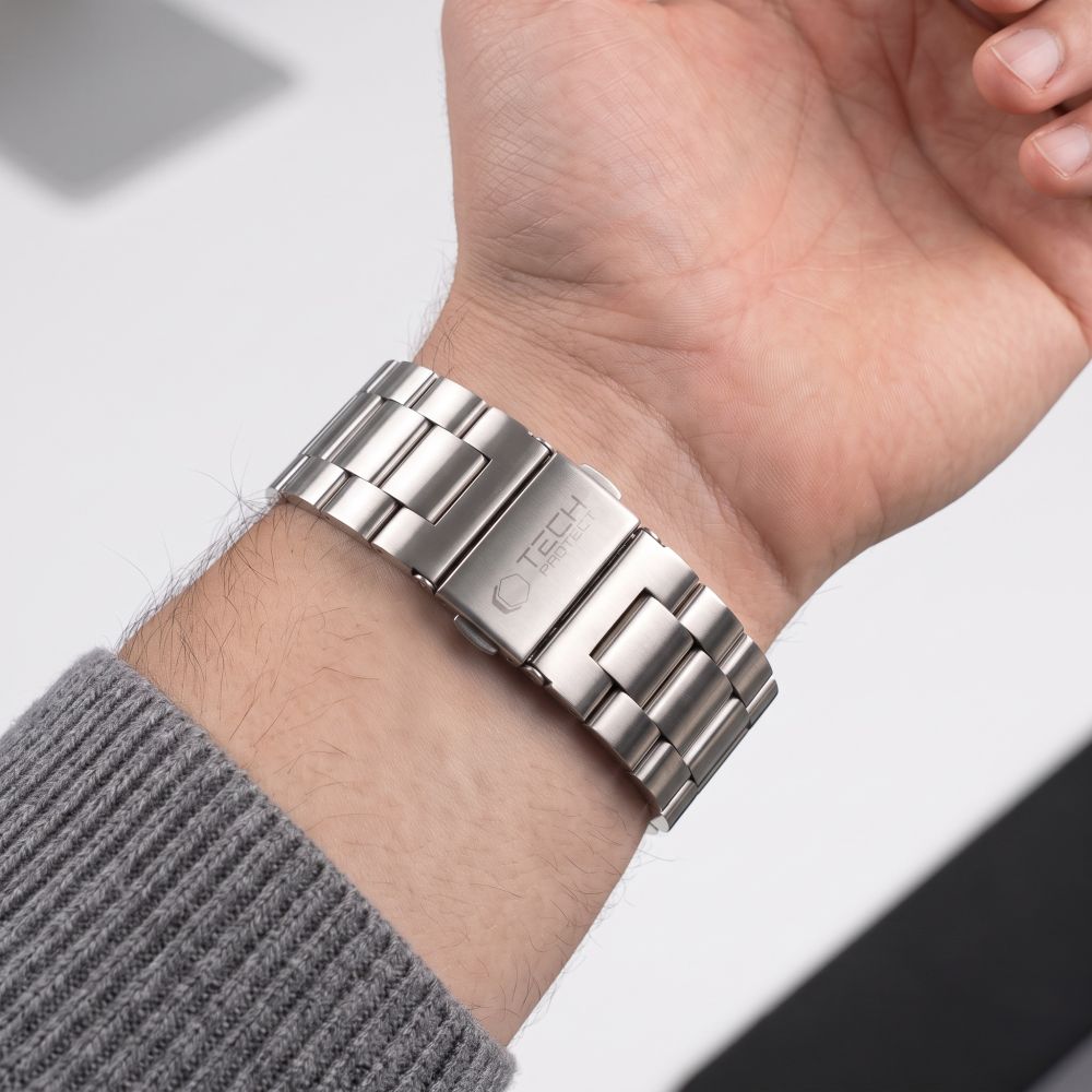 Bransoleta Tech-Protect Stainless na Apple Watch 44 / 45 / 46 / 49 mm - srebrna_5