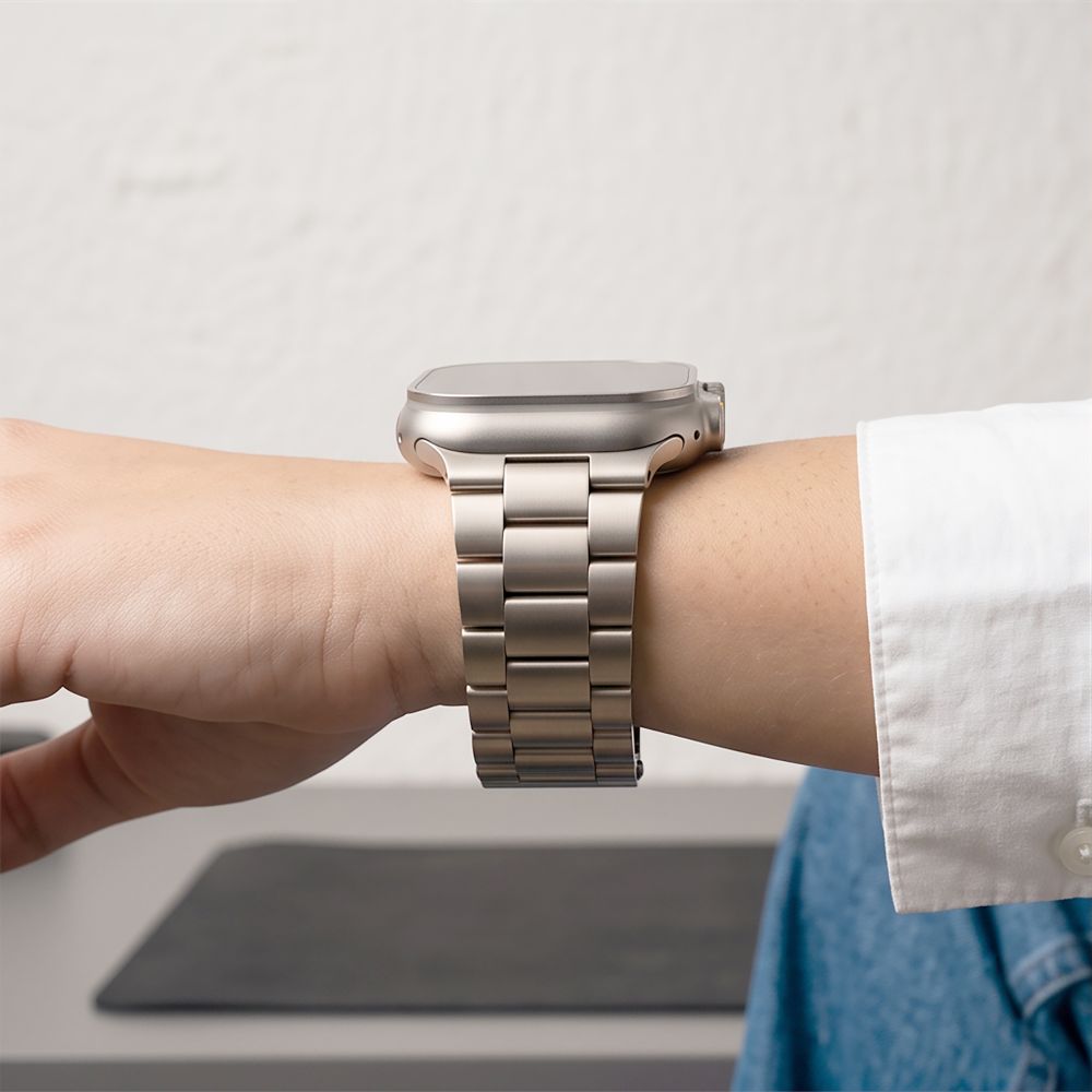 Bransoleta Tech-Protect Stainless na Apple Watch 44 / 45 / 46 / 49 mm - srebrno-złoty_7