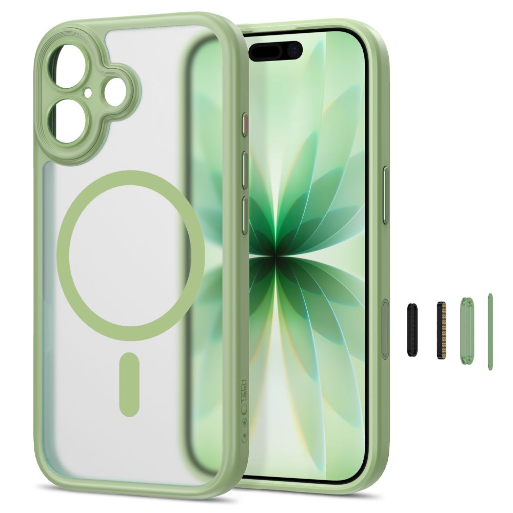 Etui Tech-Protect MagPeak MagSafe CC na iPhone 17 - zielone matowe_1