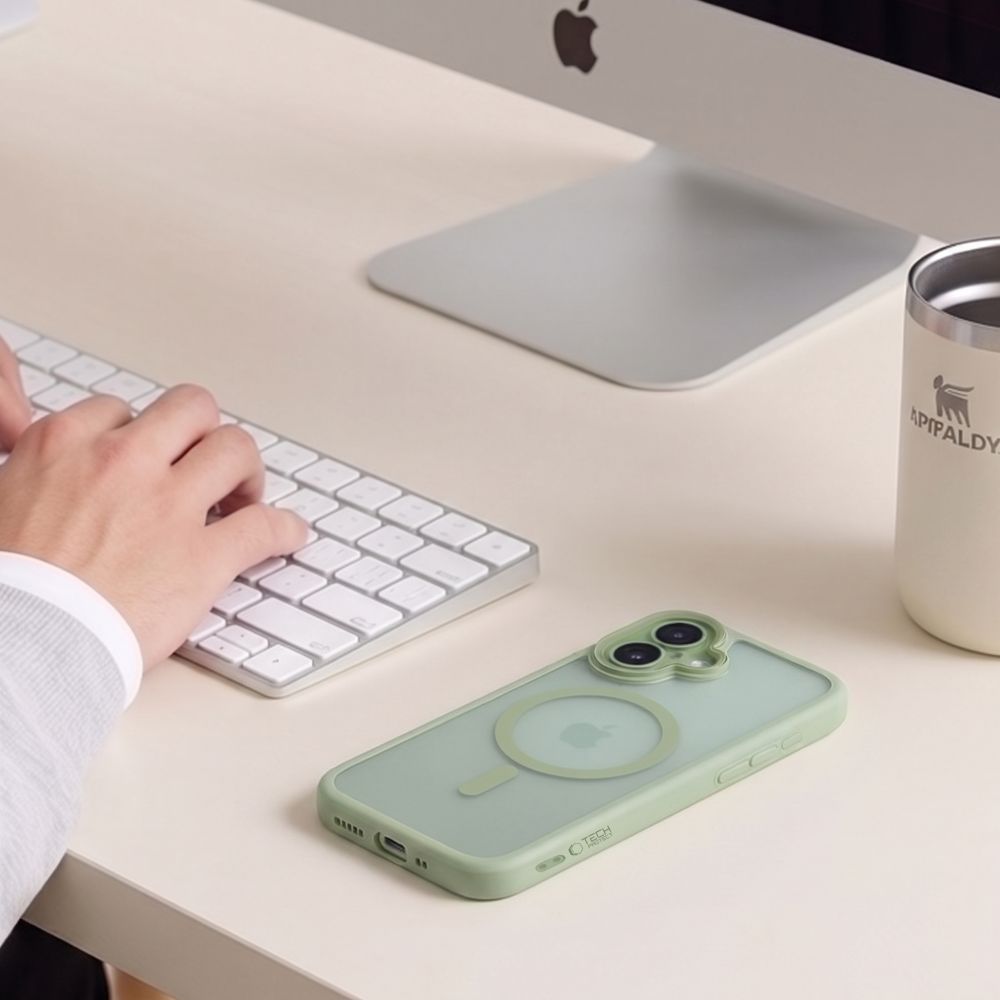 Etui Tech-Protect MagPeak MagSafe CC na iPhone 17 - zielone matowe_6