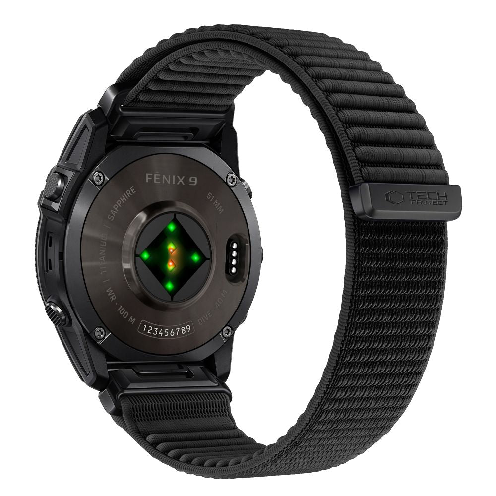 Pasek Tech-Protect NylonLoop na Garmin Fenix 5X / 5X Plus / 6X / 6X Pro / 7X / 8 / 8 Pro / 9 / 9 Pro (51 mm) - czarny_1