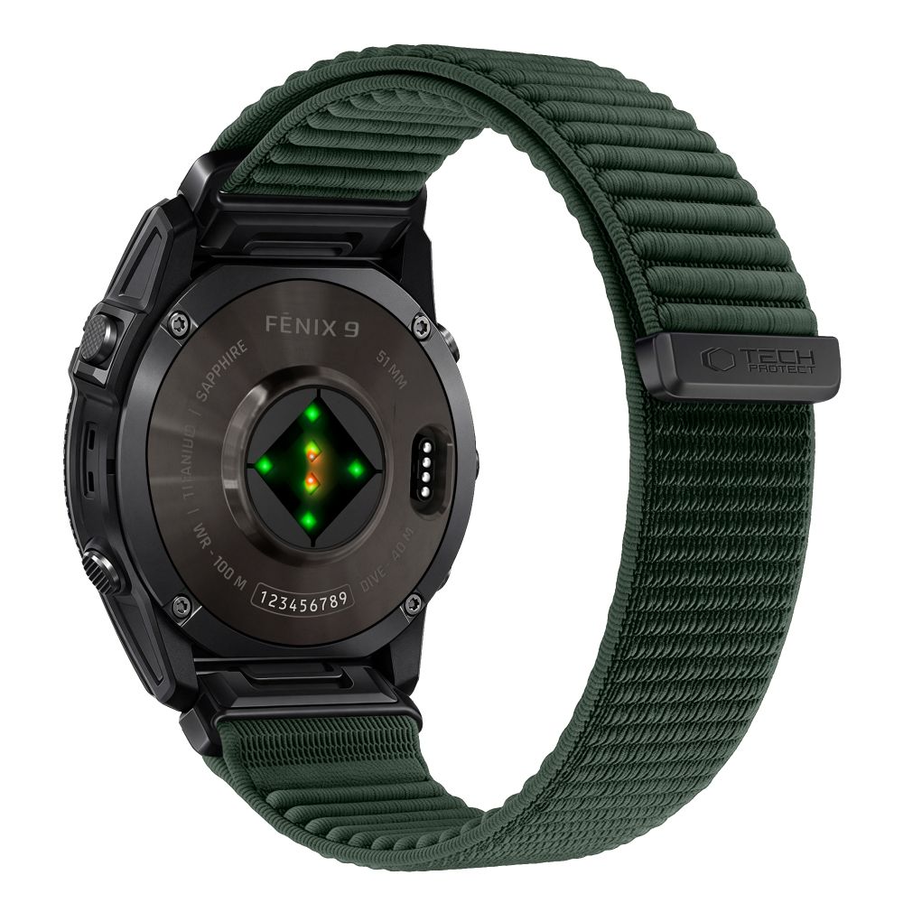 Pasek Tech-Protect NylonLoop na Garmin Fenix 5X / 5X Plus / 6X / 6X Pro / 7X / 8 / 8 Pro / 9 / 9 Pro (51 mm) - zielony_1