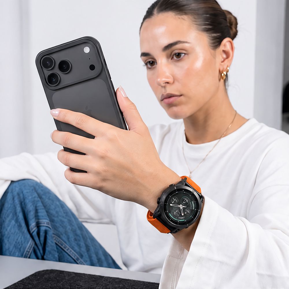 Pasek Tech-Protect NylonLoop na Garmin Fenix 5X / 5X Plus / 6X / 6X Pro / 7X / 8 / 8 Pro / 9 / 9 Pro (51 mm) - pomarańczowy_5