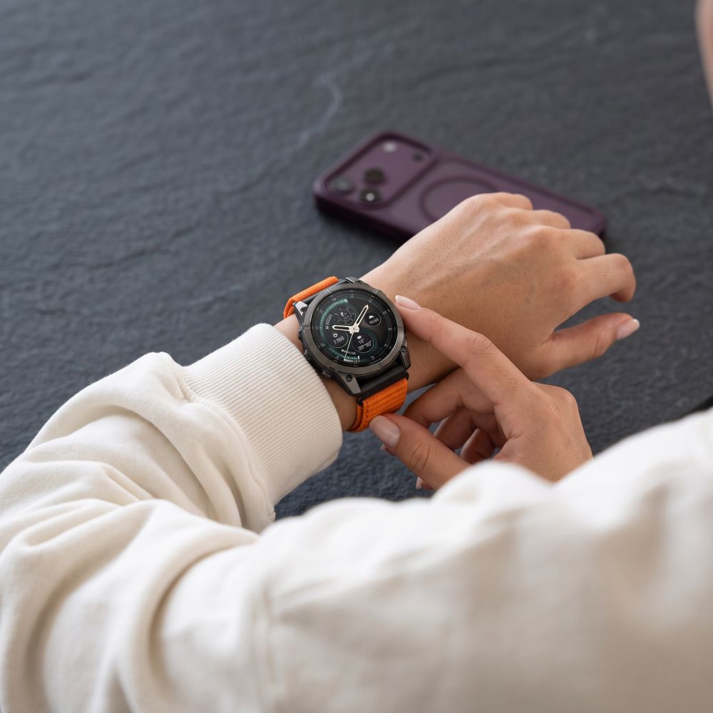 Pasek Tech-Protect NylonLoop na Garmin Fenix 5X / 5X Plus / 6X / 6X Pro / 7X / 8 / 8 Pro / 9 / 9 Pro (51 mm) - pomarańczowy_7