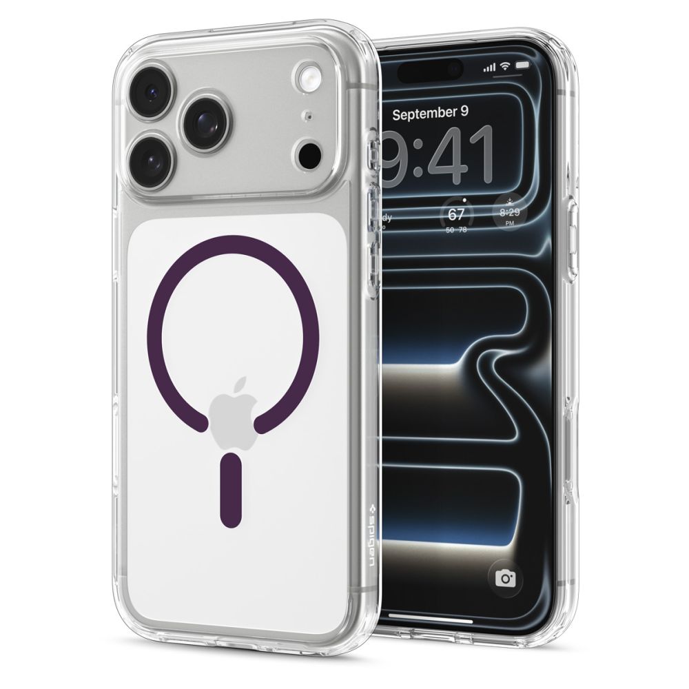Hard Case Spigen Ultra Hybrid with MagSafe for Apple iPhone 18 Pro / 17 Pro, Clear Dark Cherry ACS12335_1