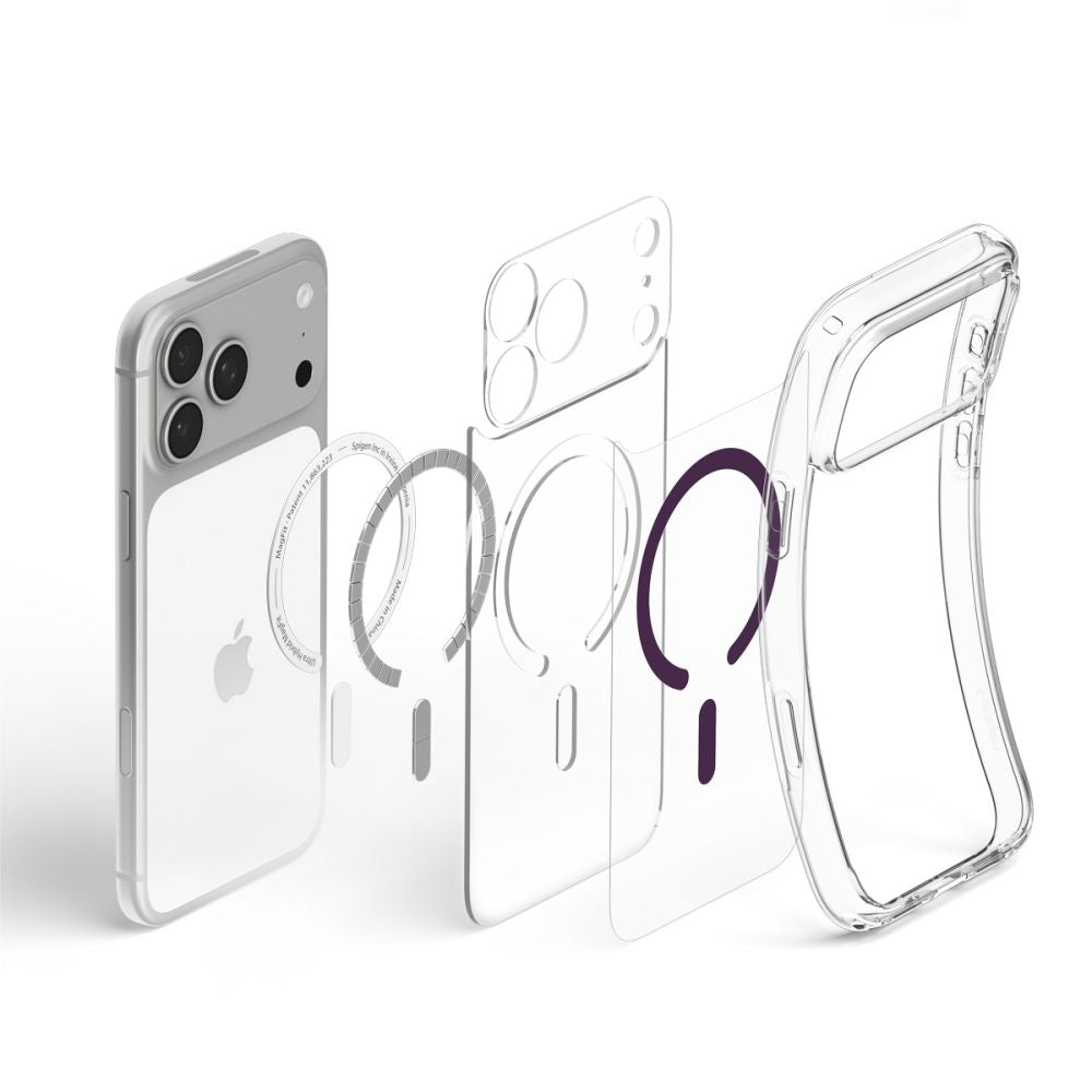 Hard Case Spigen Ultra Hybrid with MagSafe for Apple iPhone 18 Pro / 17 Pro, Clear Dark Cherry ACS12335_5
