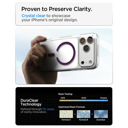 Hard Case Spigen Ultra Hybrid with MagSafe for Apple iPhone 18 Pro / 17 Pro, Clear Dark Cherry ACS12335_8