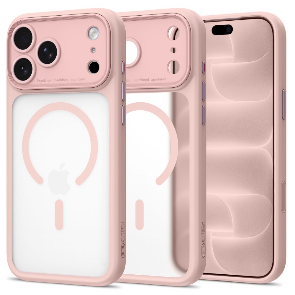 Etui Tech-Protect MagPeak MagSafe CC na iPhone 18 Pro / 17 Pro - różowe matowe_0