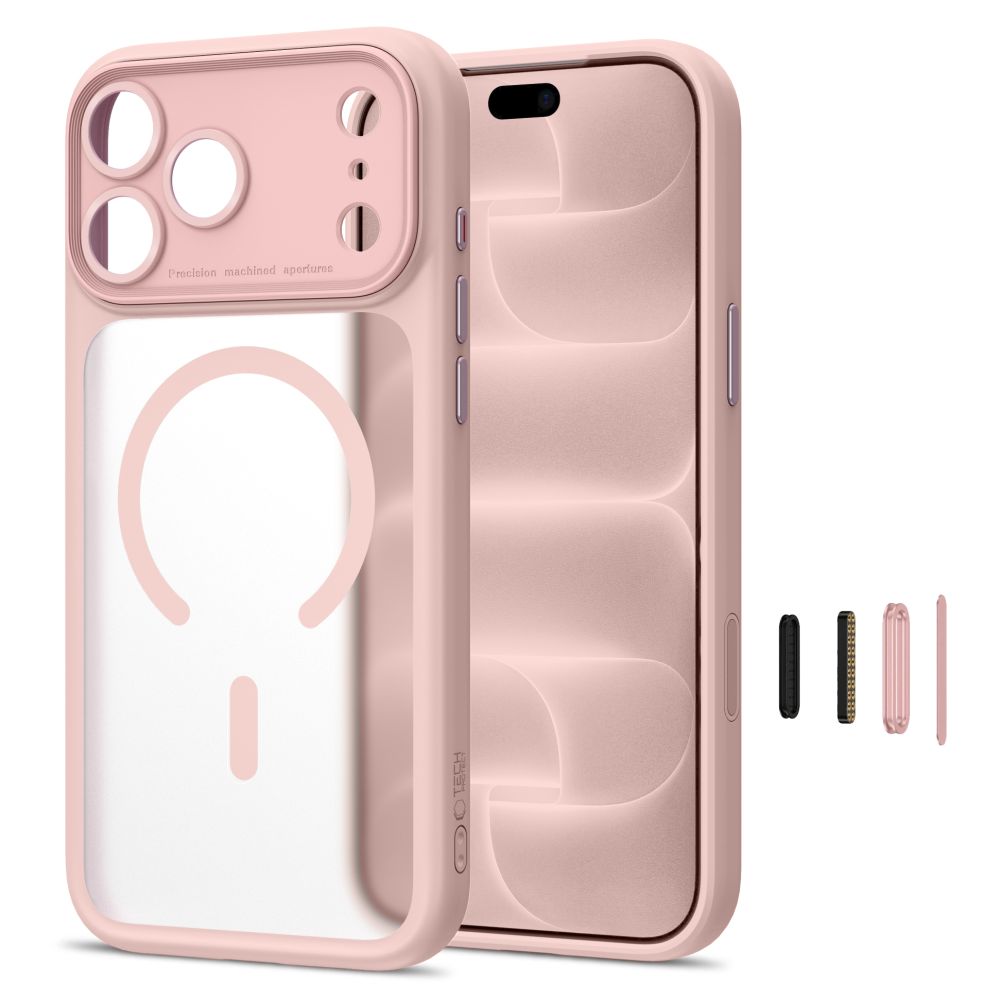 Etui Tech-Protect MagPeak MagSafe CC na iPhone 18 Pro / 17 Pro - różowe matowe_1
