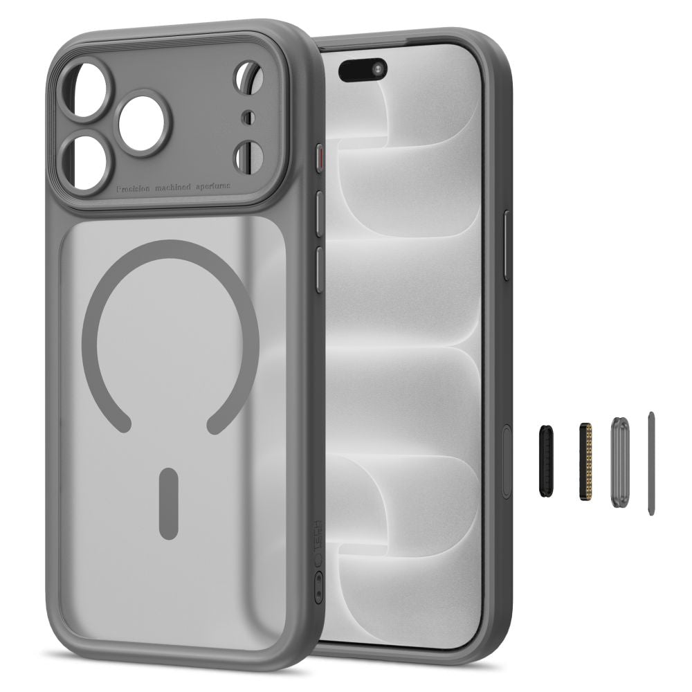 Etui Tech-Protect MagPeak MagSafe CC na iPhone 18 Pro / 17 Pro - szare matowe_1
