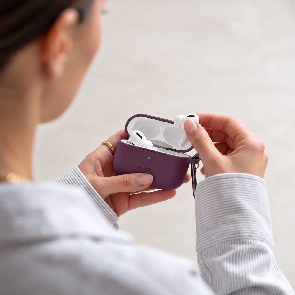 Etui Tech-Protect Silicone Hook na Apple AirPods 3 - burgundowe_4