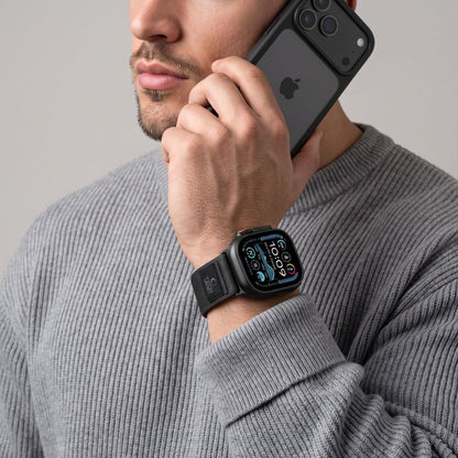 Pasek Tech-Protect Nylon Elite na Apple Watch 44 / 45 / 46 / 49 mm - czarno-pomarańczowy_4