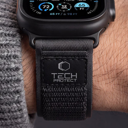 Pasek Tech-Protect Nylon Elite na Apple Watch 44 / 45 / 46 / 49 mm - czarno-pomarańczowy_7