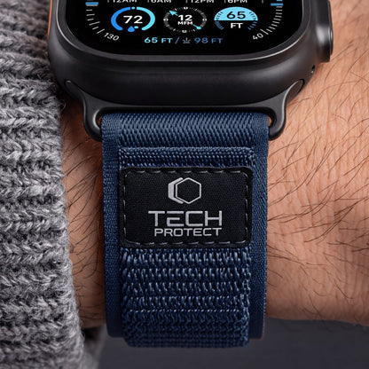 Pasek Tech-Protect Nylon Elite na Apple Watch 44 / 45 / 46 / 49 mm - granatowo-pomarańczowy_7