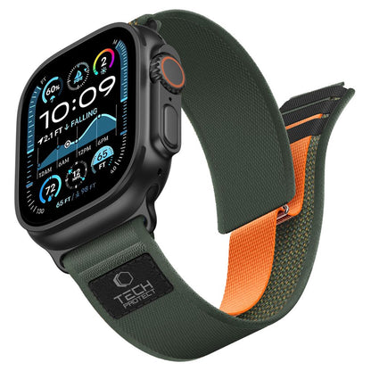 Pasek Tech-Protect Nylon Elite na Apple Watch 44 / 45 / 46 / 49 mm - zielono-pomarańczowy_0