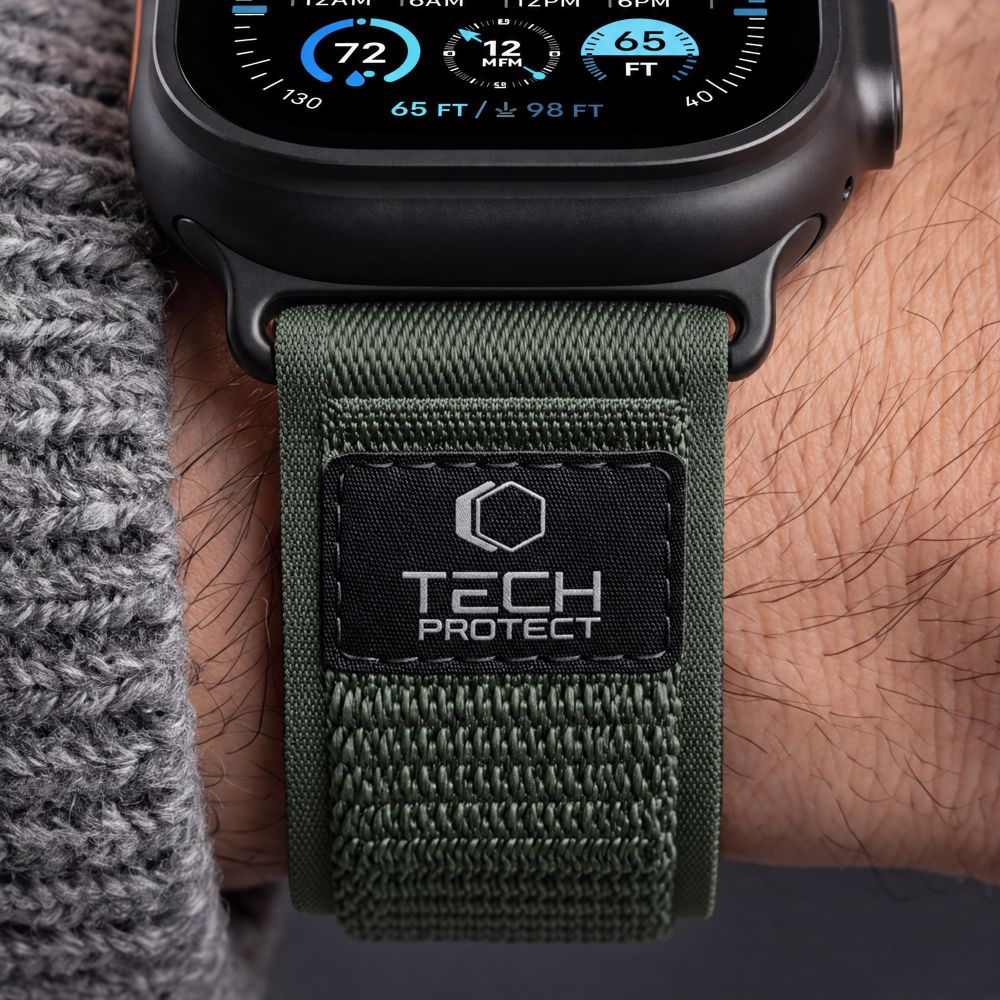 Pasek Tech-Protect Nylon Elite na Apple Watch 44 / 45 / 46 / 49 mm - zielono-pomarańczowy_7