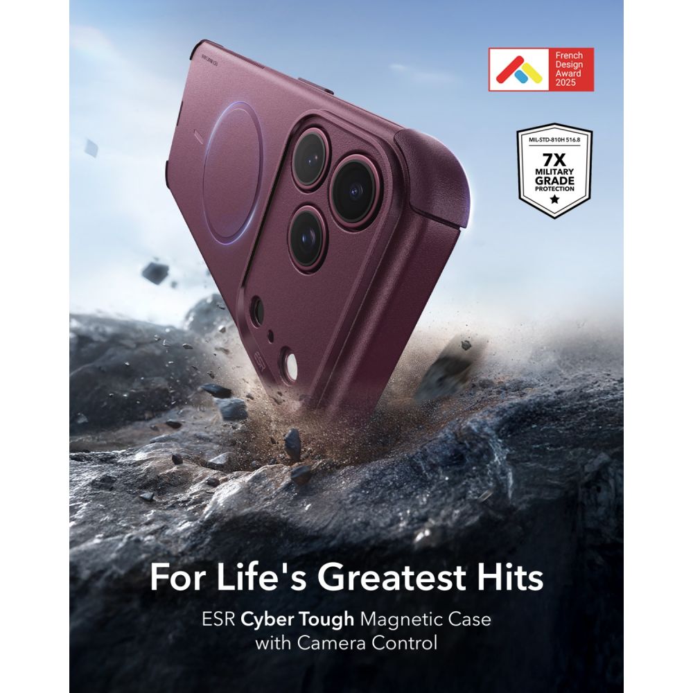 ESR Cyber Tough MagSafe Case for iPhone 18 Pro / 17 Pro - burgundy_1
