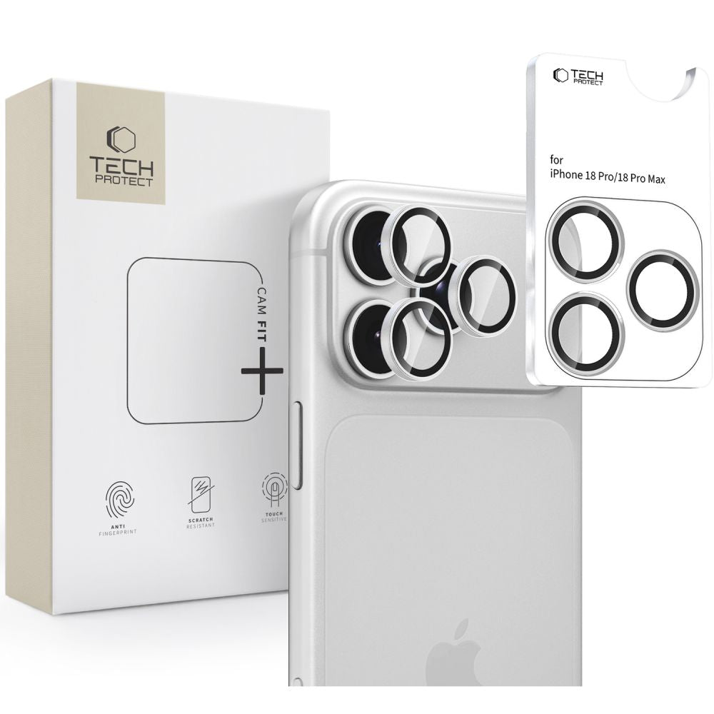 Tempered glass camera protector Tech-Protect Camring Fit+ for iPhone 18 Pro / 18 Pro Max - silver_0