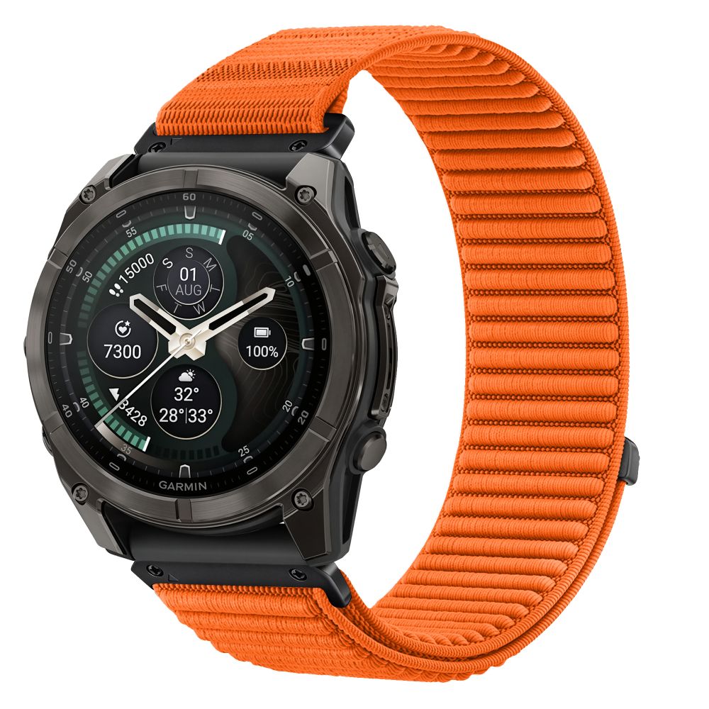 Tech-Protect NylonLoop Band for Garmin Fenix 5 / 6 / 6 Pro / 7 / 8 / 8 Pro / 9 / 9 Pro (47 mm) - orange_0