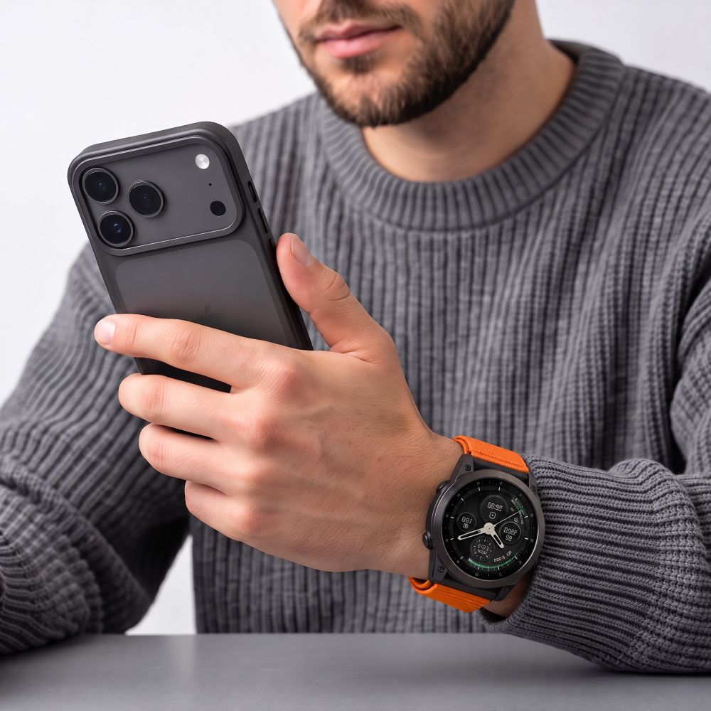 Tech-Protect NylonLoop Band for Garmin Fenix 5 / 6 / 6 Pro / 7 / 8 / 8 Pro / 9 / 9 Pro (47 mm) - orange_3