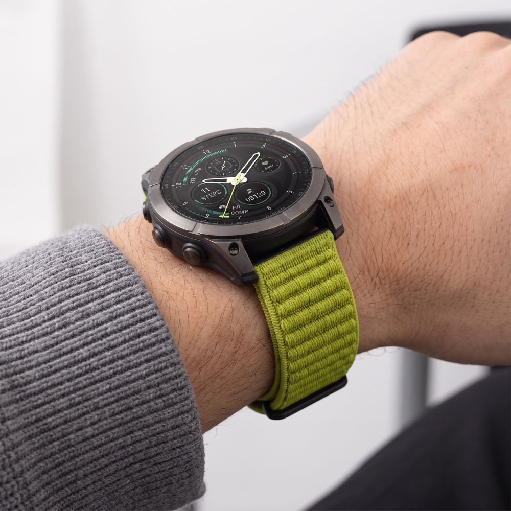 Tech-Protect NylonLoop Band for Garmin Fenix 5 / 6 / 6 Pro / 7 / 8 / 8 Pro / 9 / 9 Pro (47 mm) - lime_7