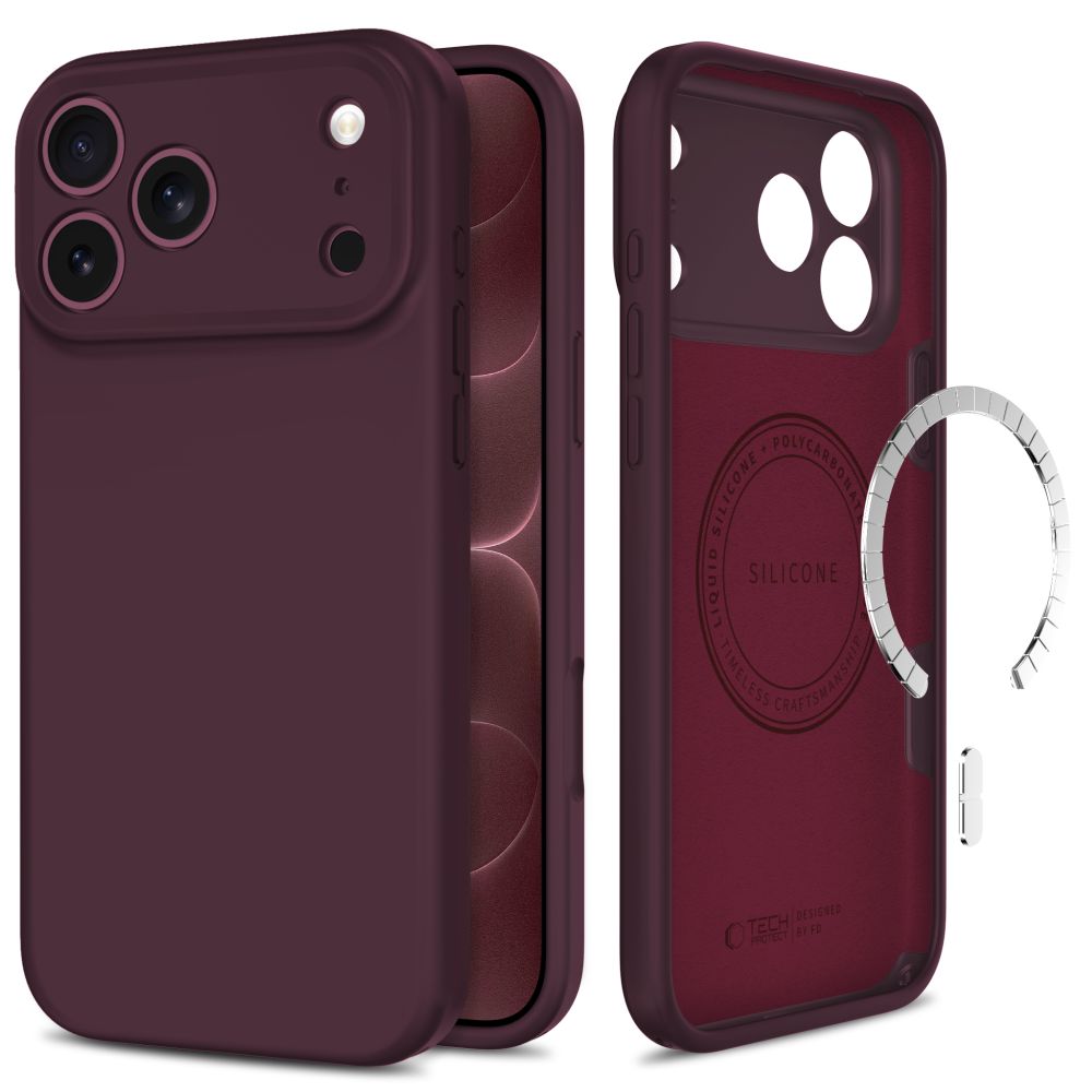 Tech-Protect Silicone MagSafe Case for iPhone 18 Pro / 17 Pro - Burgundy_0