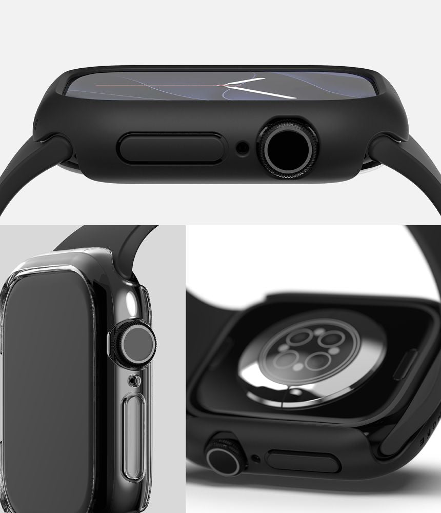 Ringke Slim Clear & Matte Black 2-Pack Case for Apple Watch 12 (46 mm)_3