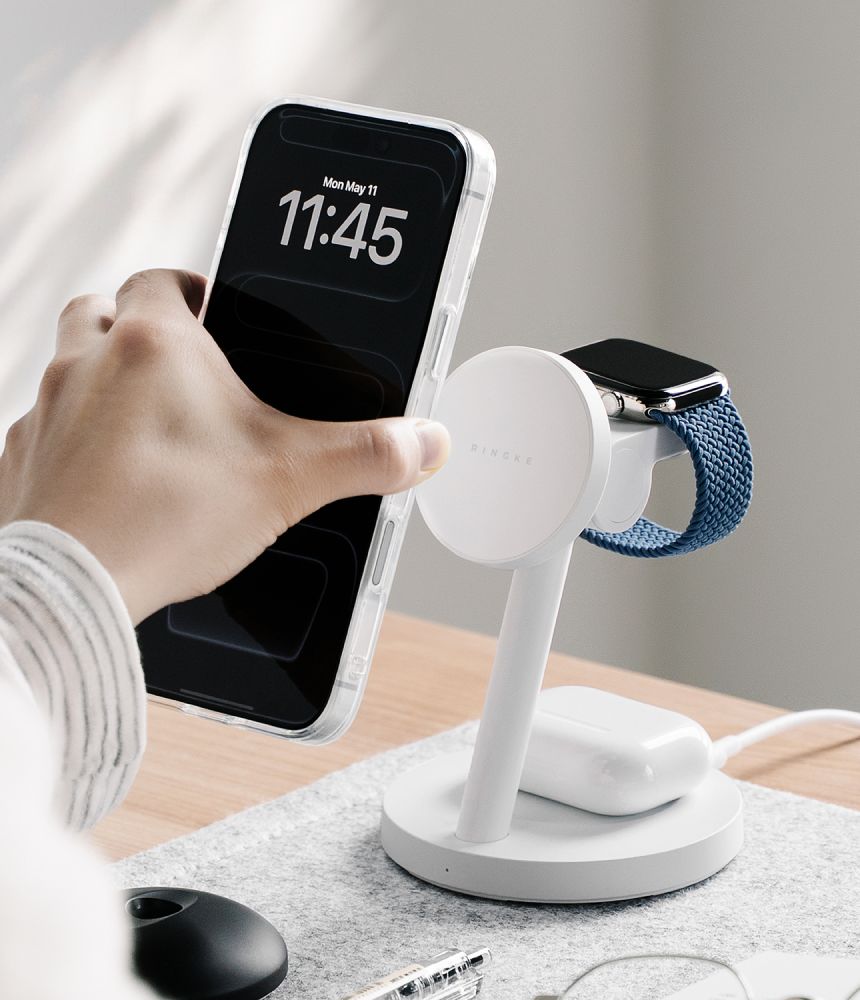 Ringke 3in1 Magnetic MagSafe 25W QI2.2 Wireless Charger - white_5