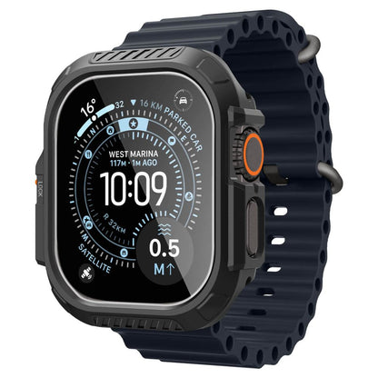 Spigen Lock Fit case + Spigen Tempered Glass screen protector set for Apple Watch Ultra (49 mm) - matte black_2
