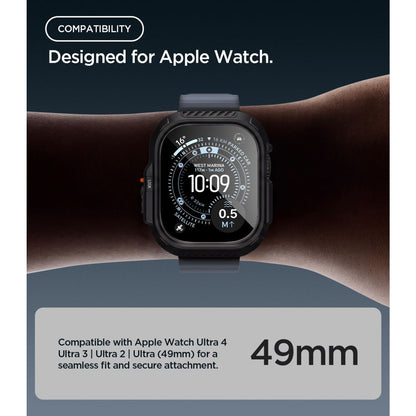 Spigen Lock Fit case + Spigen Tempered Glass screen protector set for Apple Watch Ultra (49 mm) - matte black_4