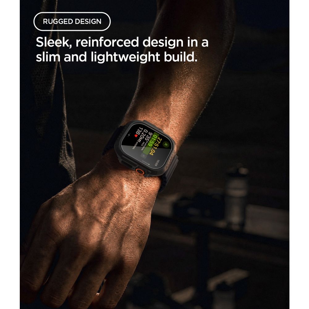 Spigen Lock Fit case + Spigen Tempered Glass screen protector set for Apple Watch Ultra (49 mm) - matte black_5