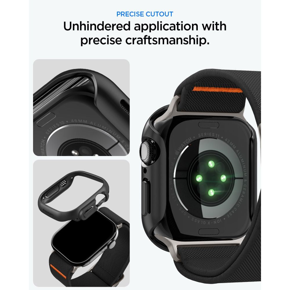 Spigen Thin Fit case + Spigen Lite Fit Ultra band set for Apple Watch (46 mm) - black_9