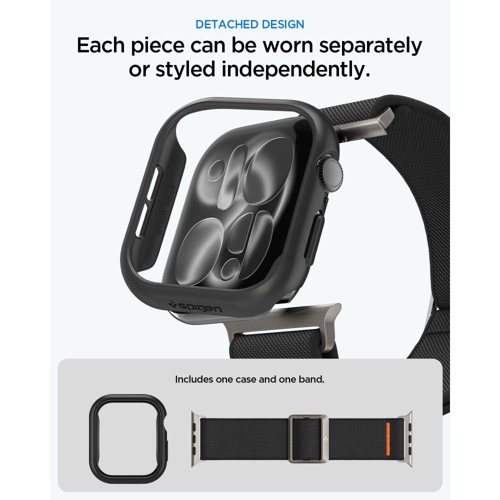 Spigen Thin Fit case + Spigen Lite Fit Ultra band set for Apple Watch (46 mm) - black_6