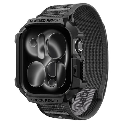 Spigen Rugged Armor case + Spigen Athlex Air band set for Apple Watch (46 mm) - black-grey_1