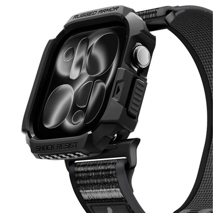 Spigen Rugged Armor case + Spigen Athlex Air band set for Apple Watch (46 mm) - black-grey_4
