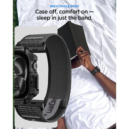 Spigen Rugged Armor case + Spigen Athlex Air band set for Apple Watch (46 mm) - black-grey_8