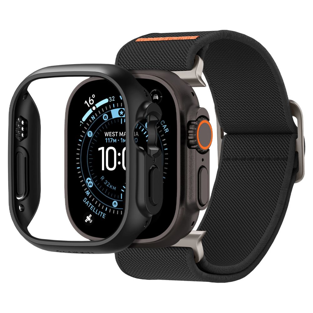 Spigen Thin Fit case + Spigen Lite Fit Ultra band set for Apple Watch Ultra (49 mm) - matte black_0