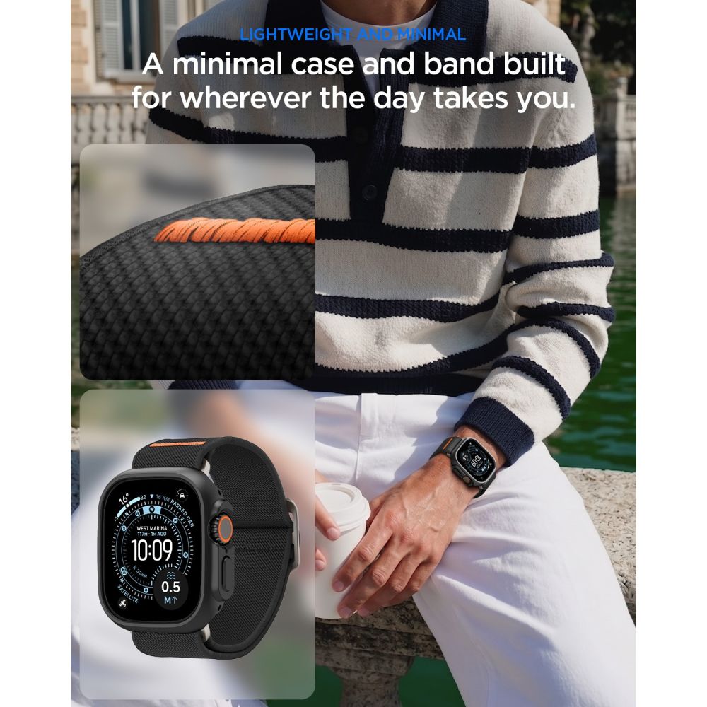Spigen Thin Fit case + Spigen Lite Fit Ultra band set for Apple Watch Ultra (49 mm) - matte black_5